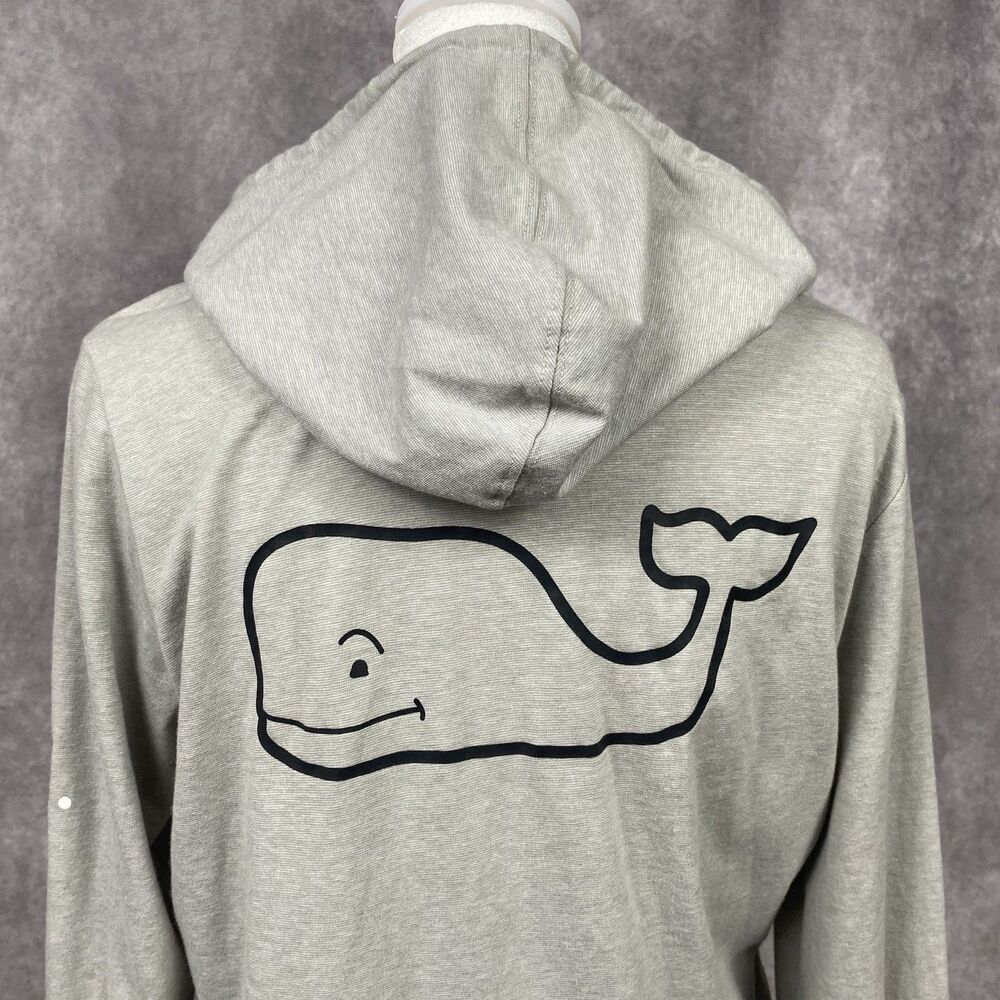 Vineyard Vines Gray Whale Long Sleeve Shirt Hoodie Small Activewear Sporty Comfy